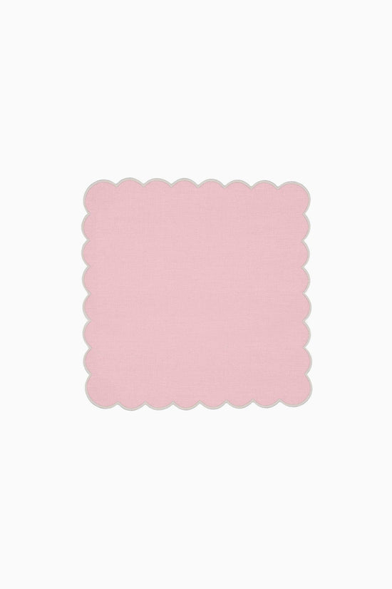 Zero-Waste Scalloped Linen Napkins Bubblegum Pink - Set of 2