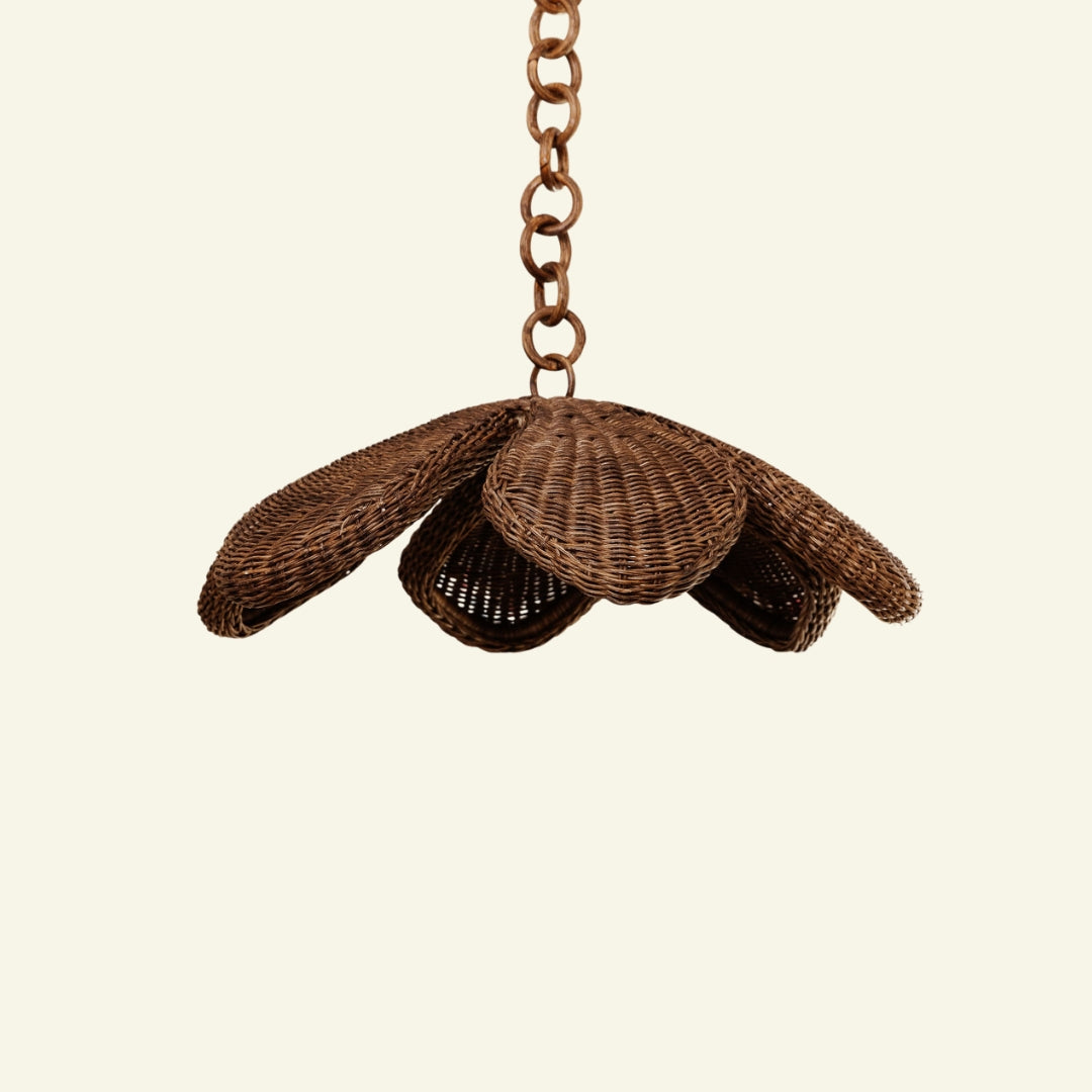 Floral Rattan Pendant Shade