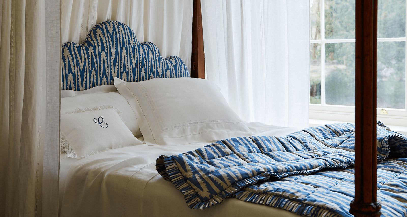 Bed Linen Set Diamond Stitch Ivory White