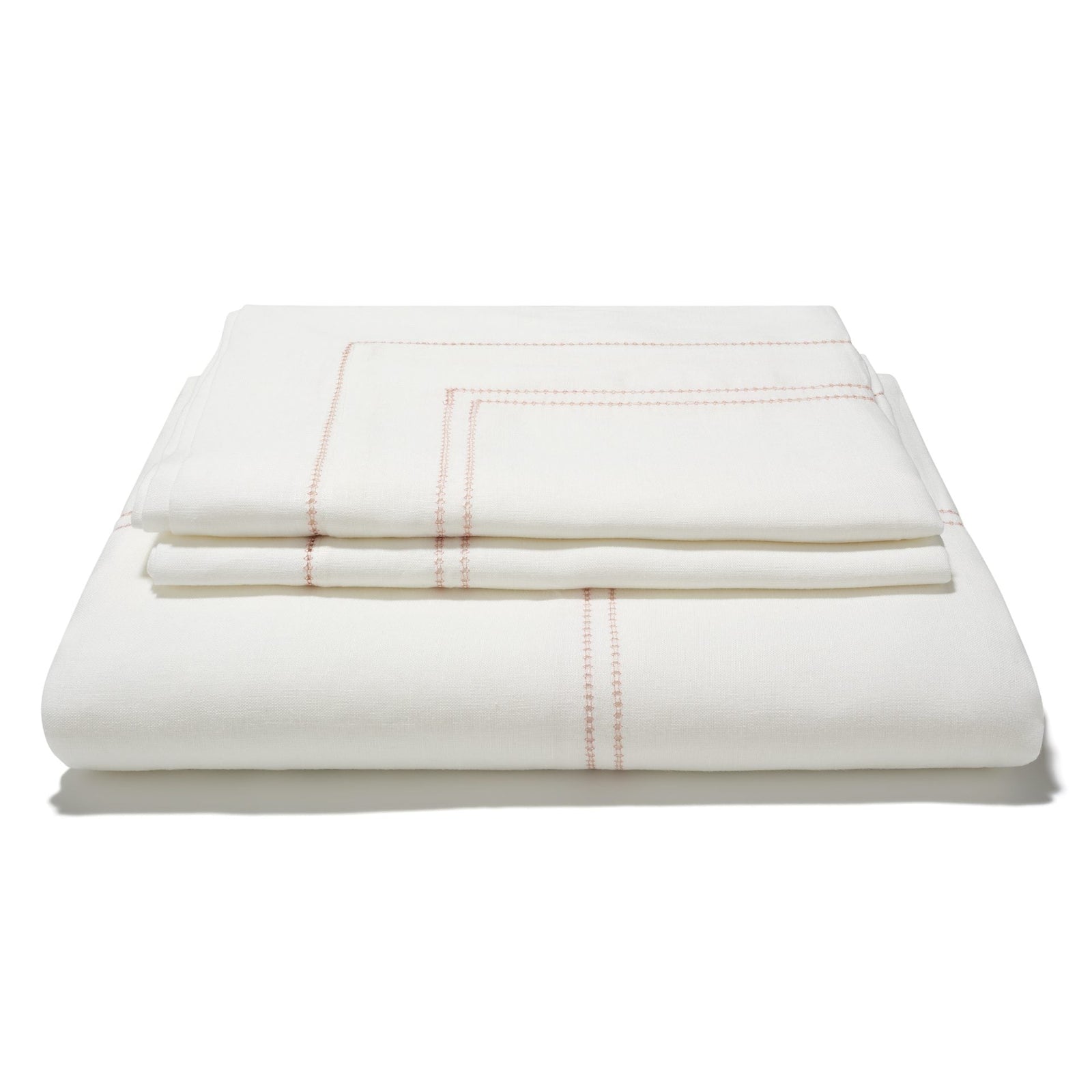 Bed Linen Set Hemstitch Coral
