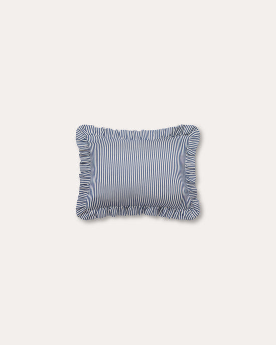 The Fine Stripe Rectangle Cushion in Delphinium