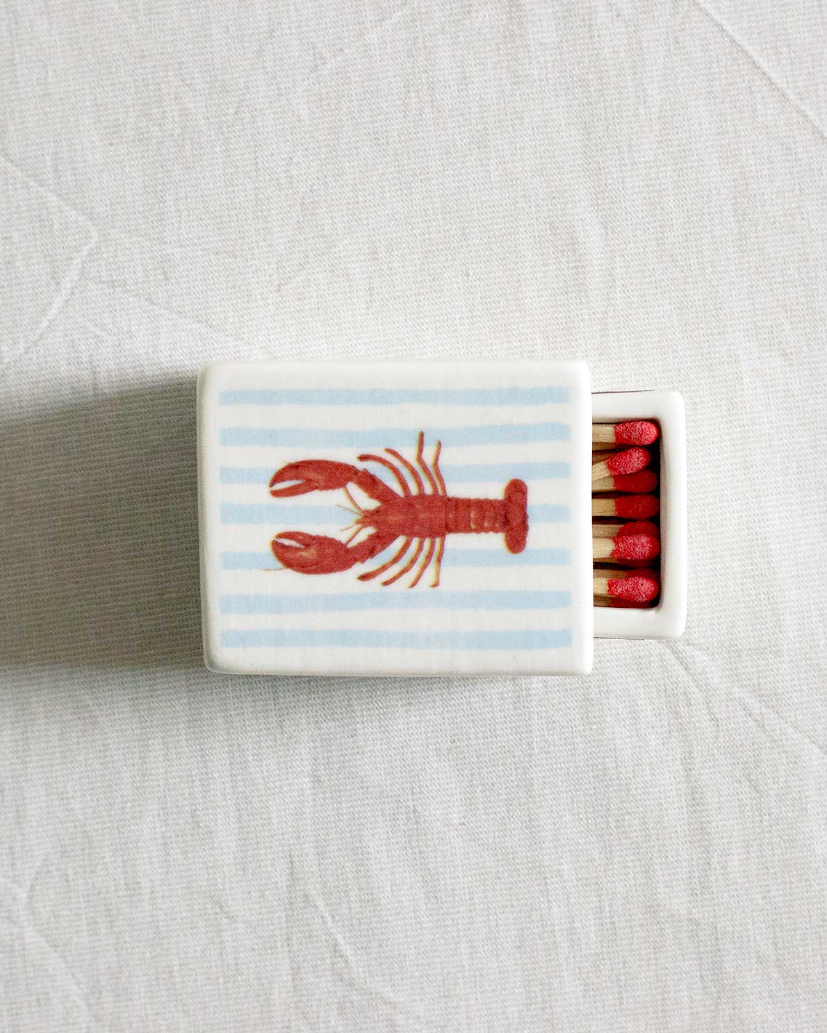Mini Striped Lobster’ Ceramic Matchbox