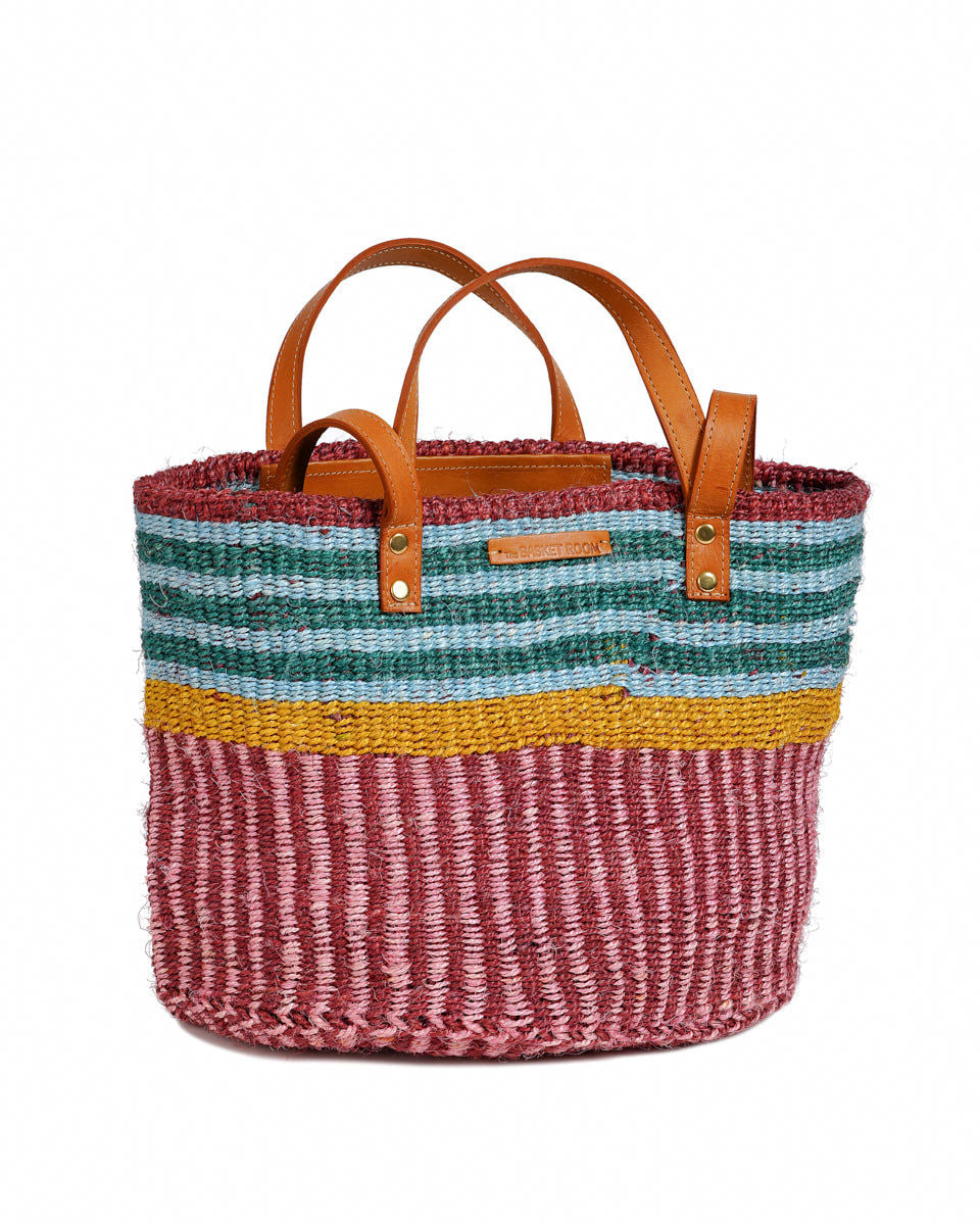 BINAFSI: Sports Luxe Multi-Tone Patterned Sisal Shopper