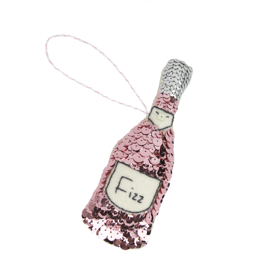 Rosé Champagne Sequin Ornament