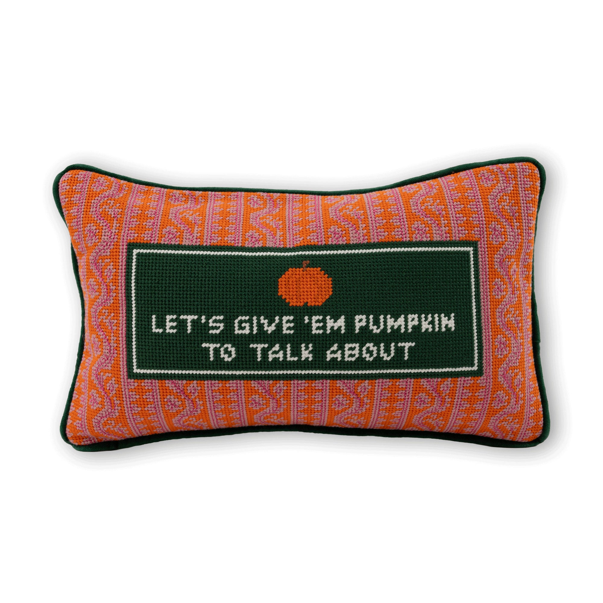 Pumpkin To Talk About Needlepoint Pillow-