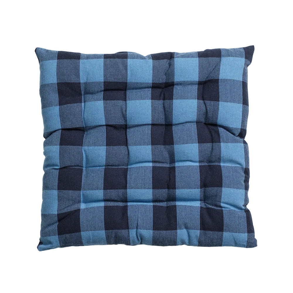 Seat Cushion Checked Blue