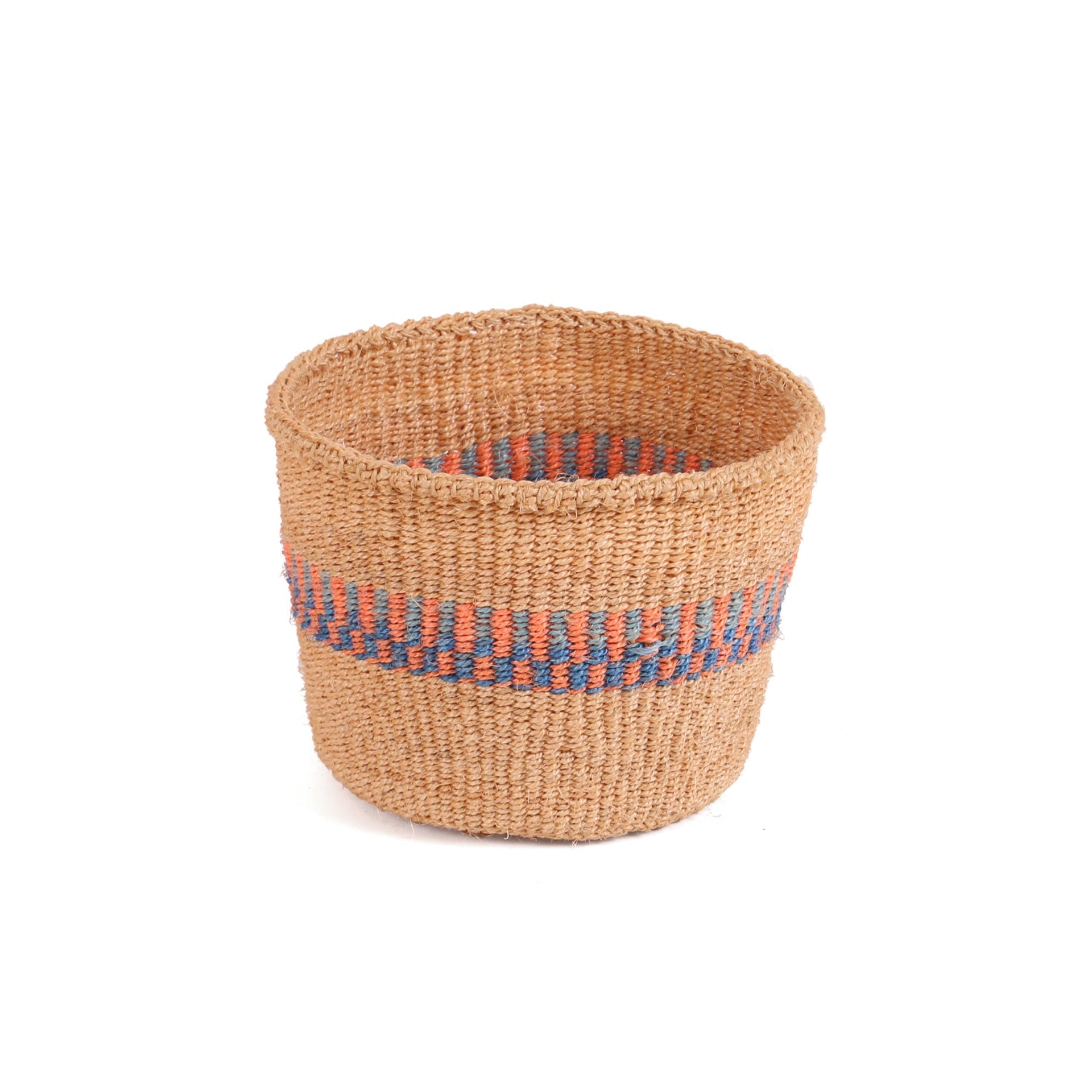 DALA: Extra Small Orange and Blue Sisal Basket