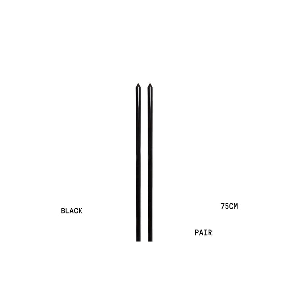Black Tapered METRE Candle Pair