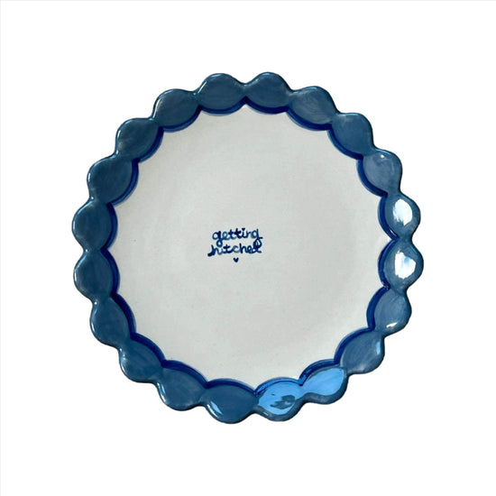 Scalloped "getting hitched" Dessert Plate