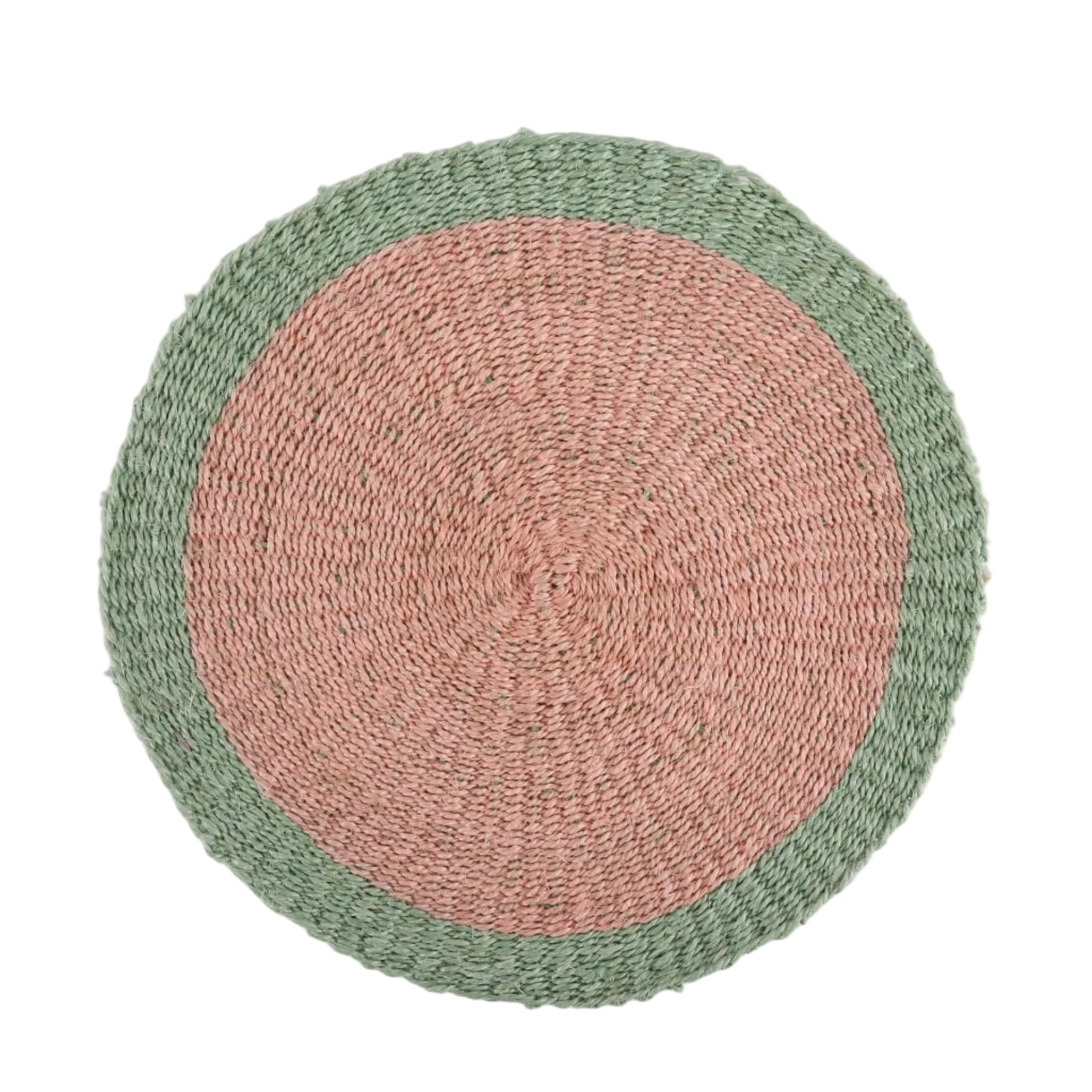 ZAMBARAU: Dusty Pink and Sapling Green Sisal Circular Placemat