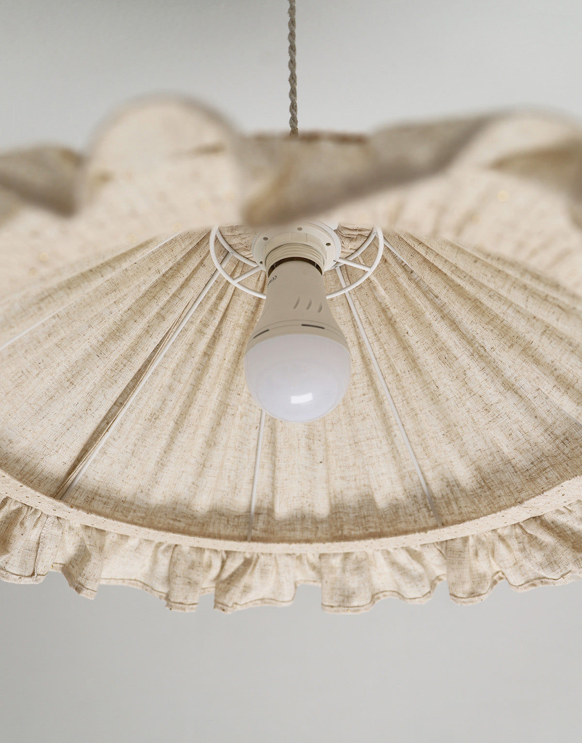 Conical Pendant Light With Ruffle Emilia “Classic Dots”