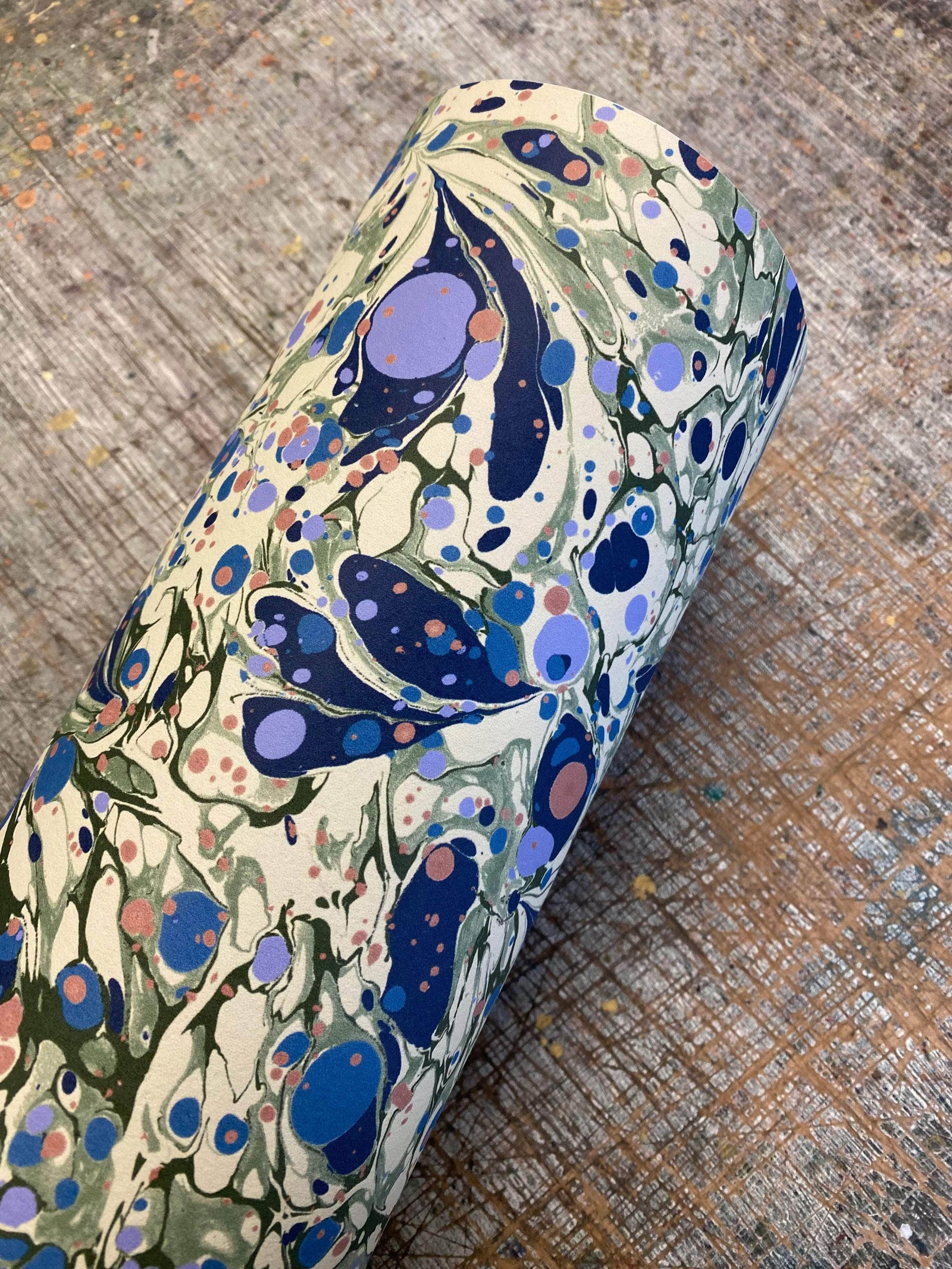 Marbled Wallpaper - 'Juniper' Colour: Blue Anise - Eco Non-Woven