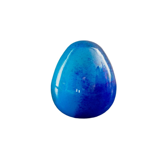 Anthologist Glass Easter Egg, Blue, Small