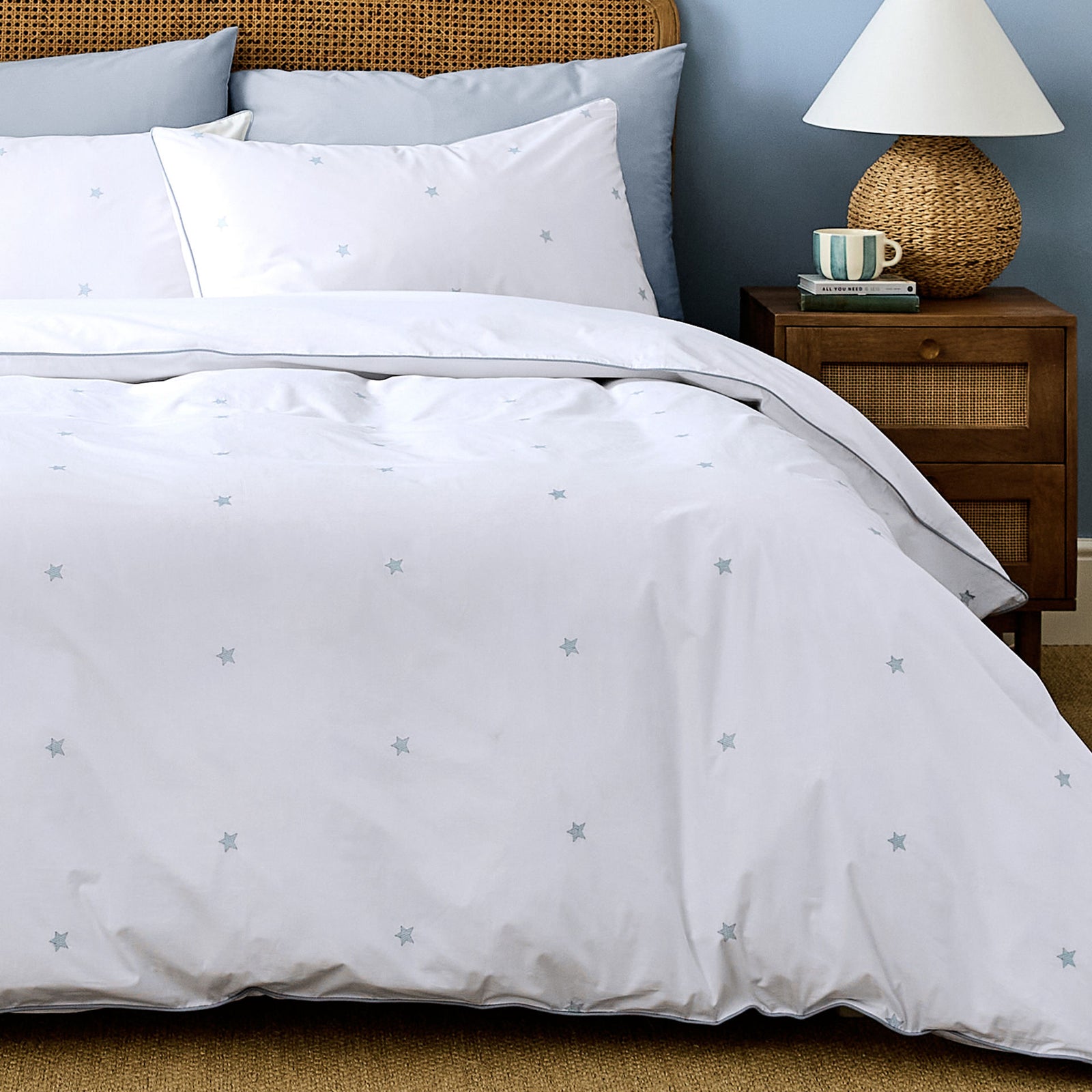 Luxury Organic Cotton Ocean Blue Amongst The Stars Duvet Cover