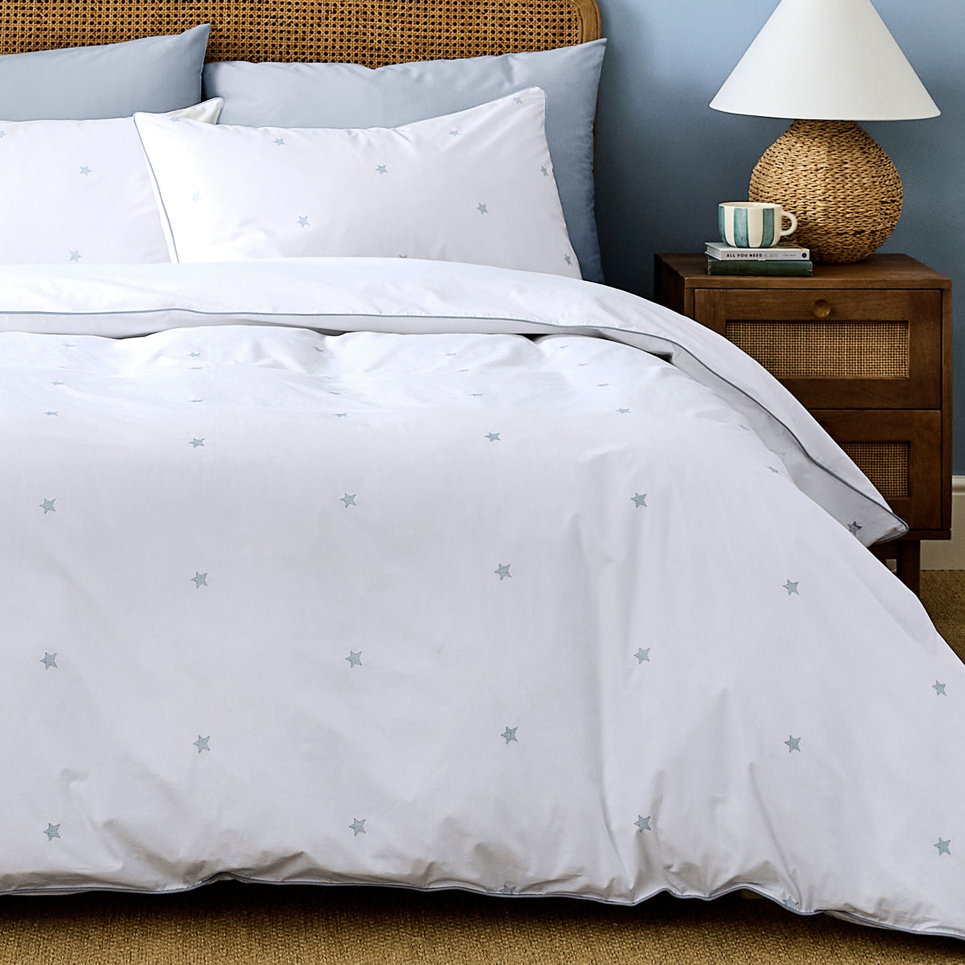 Luxury Organic Cotton Ocean Blue Amongst The Stars Duvet Cover