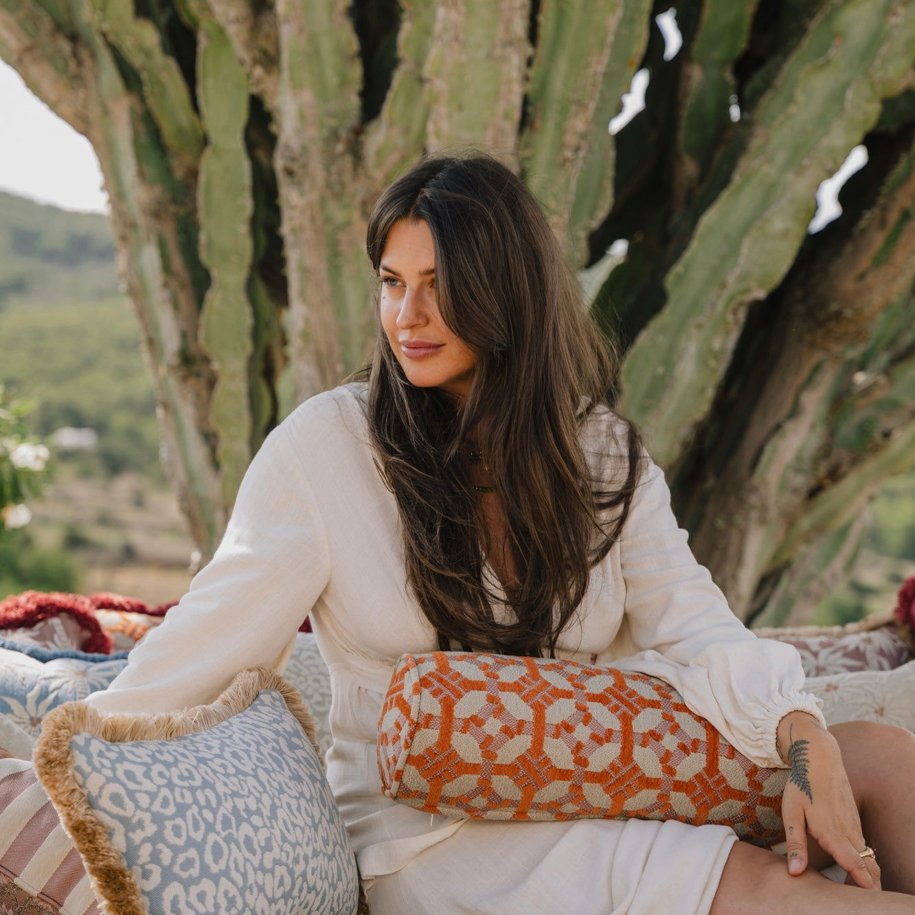 Bolster Coco Burnt Orange & Rose