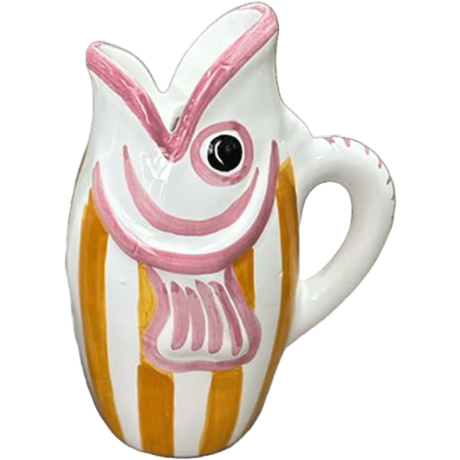 Amico Fish Carafe with Orange Stripes