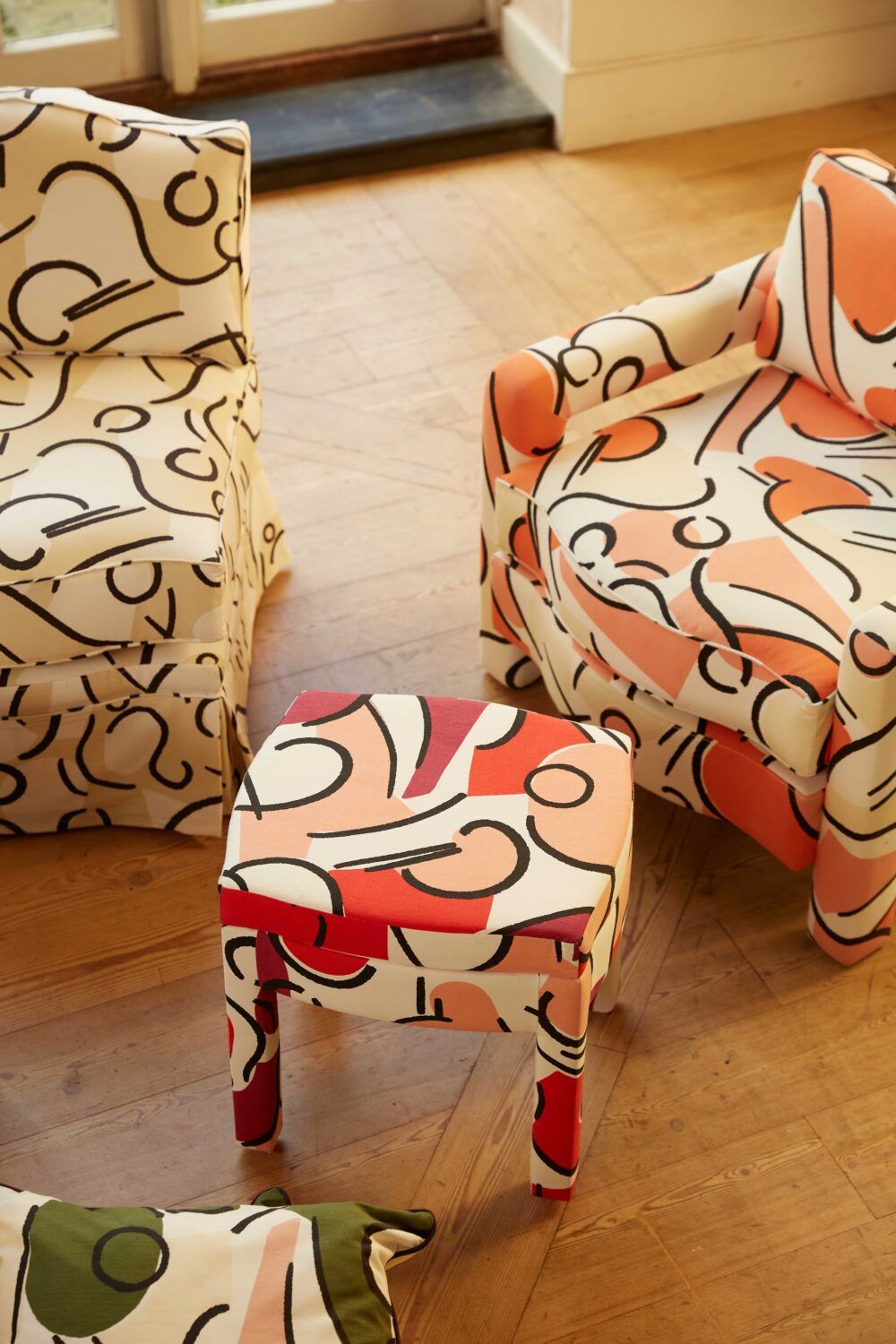 Piero Footstool, Daffodil Velvet