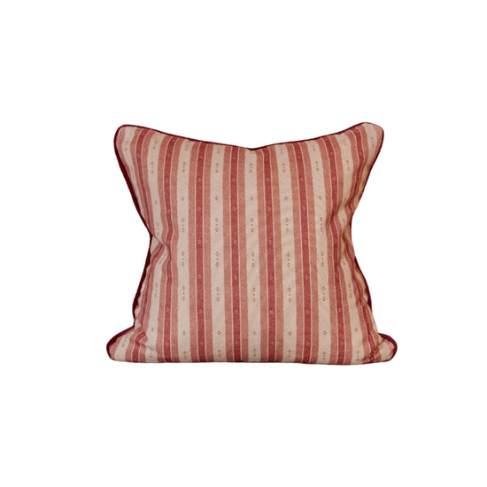 Salzburg Stripe Red & Pink Cushion – Square