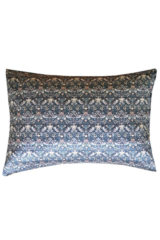 Silk Pillowcase made with Liberty Fabric STRAWBERRY THIEF GREY