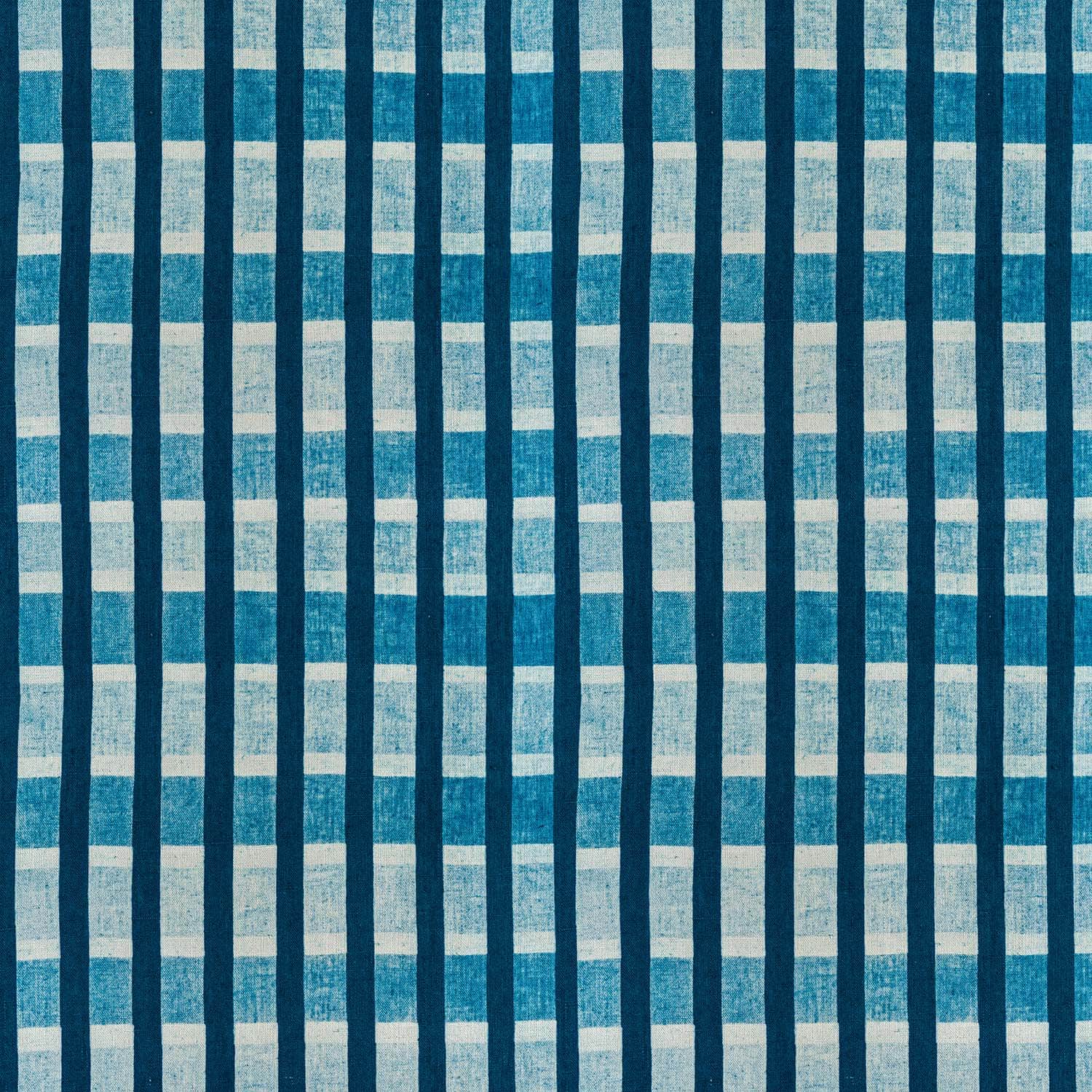 Lino Stripe Fabric (Indigo)