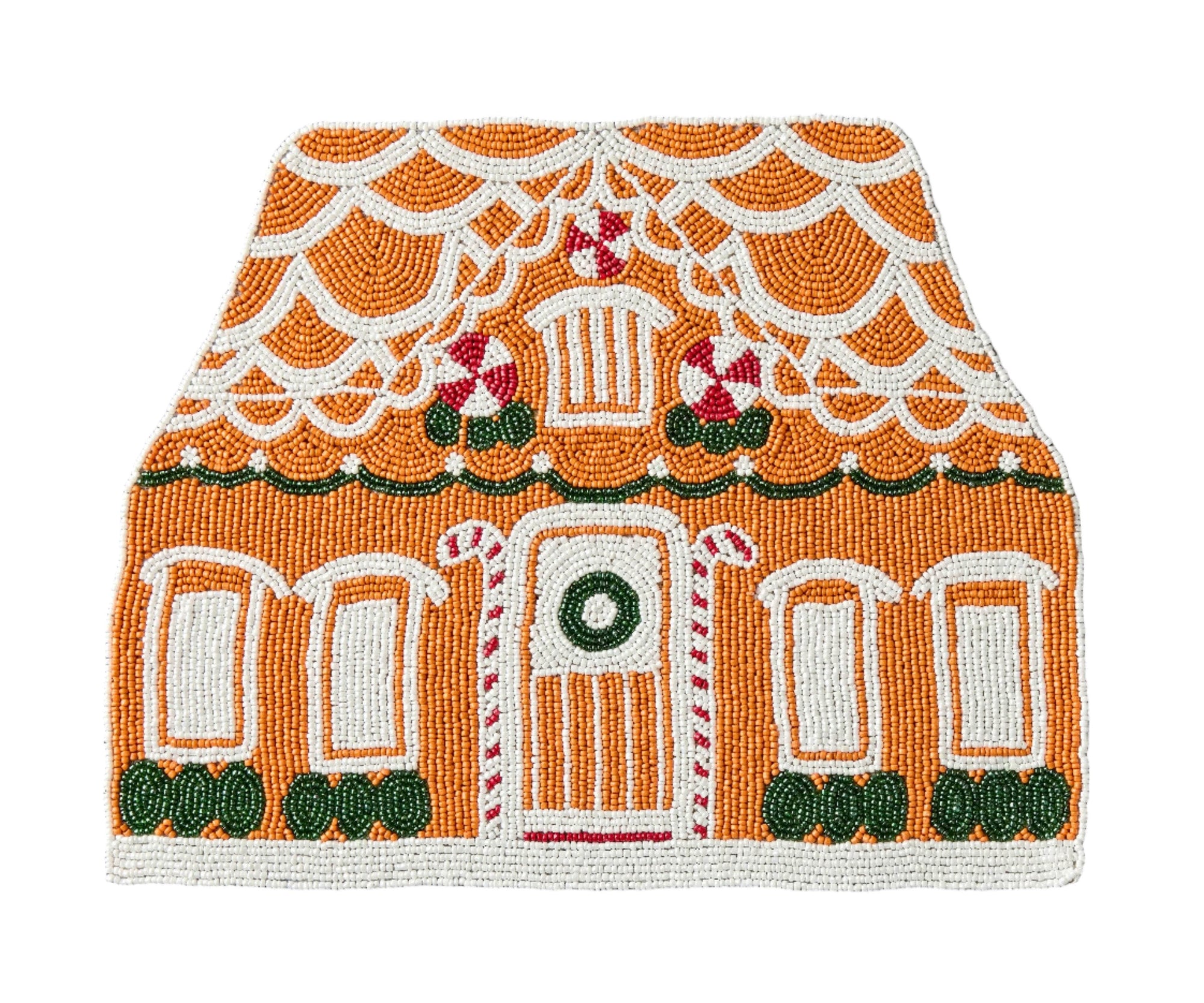 Handicraft Gingerbread House Beaded Placemat
