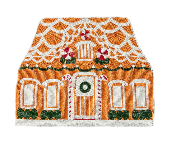 Handicraft Gingerbread House Beaded Placemat