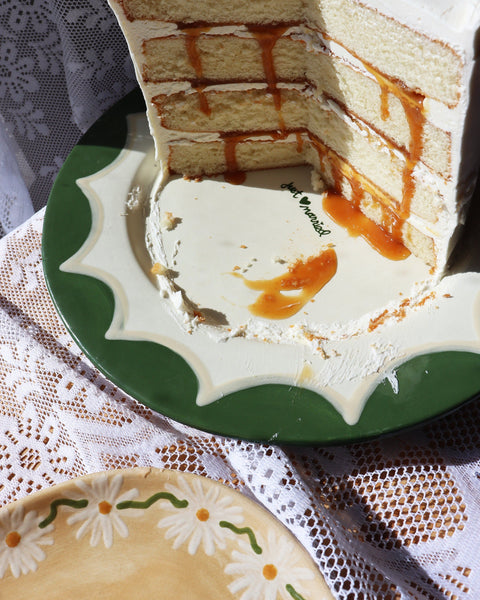 Custom Hand-Painted Scalloped Cake Plate