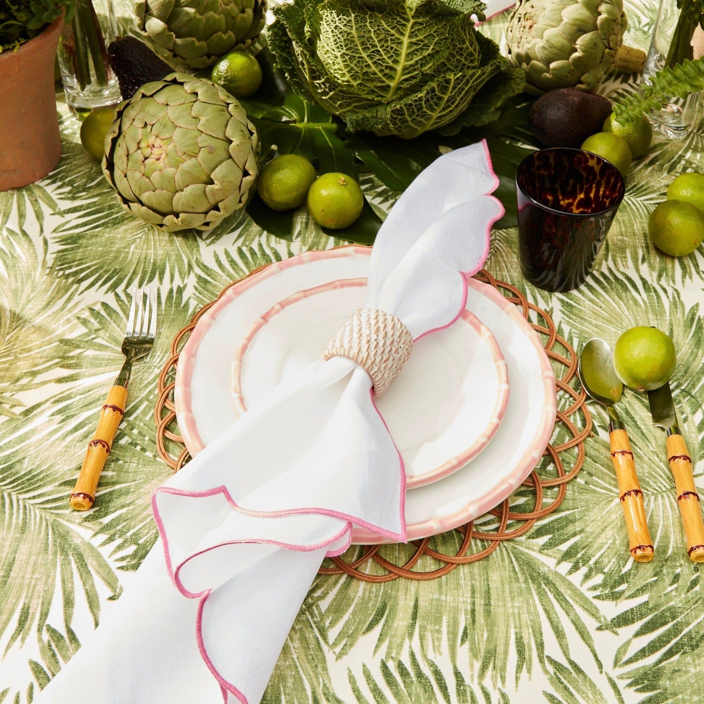 Large Pink Bamboo Dinner Plate (1 Piece)