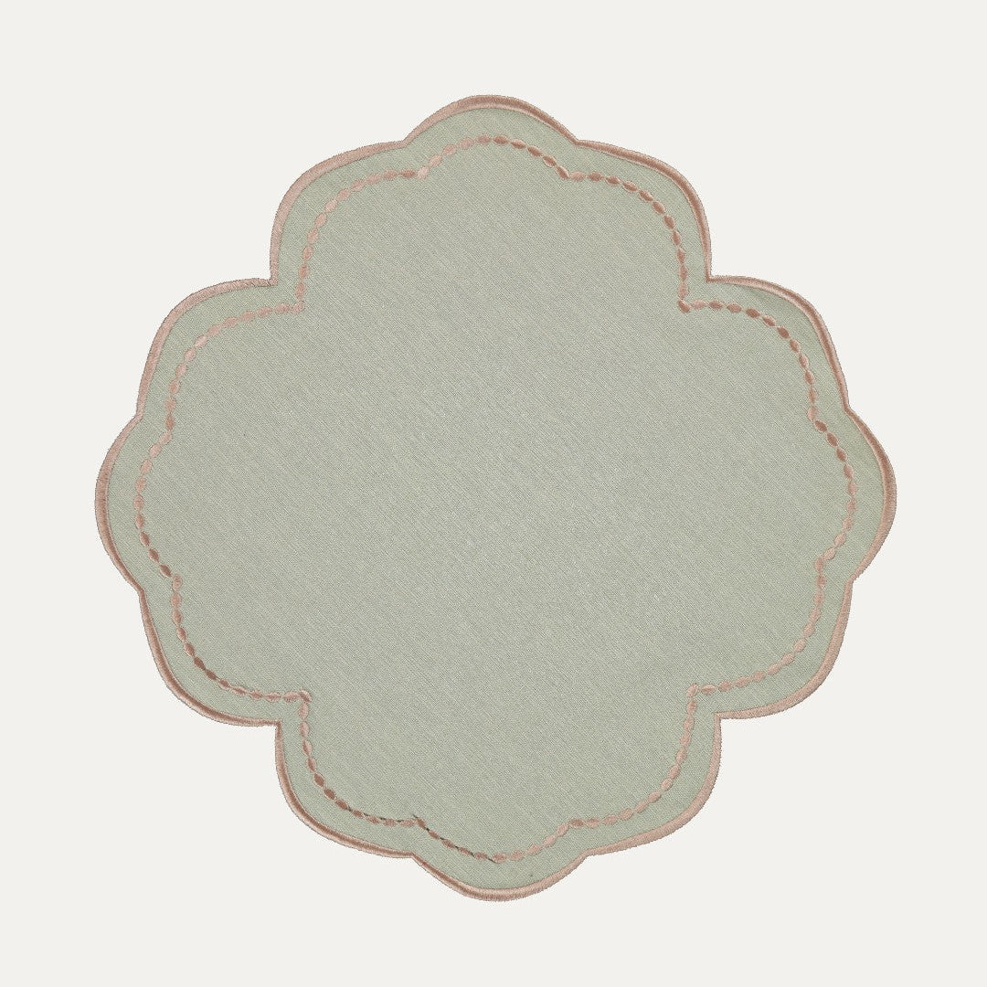 Mimosa Placemat, Green and Beige