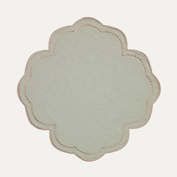 Mimosa Placemat, Green and Beige
