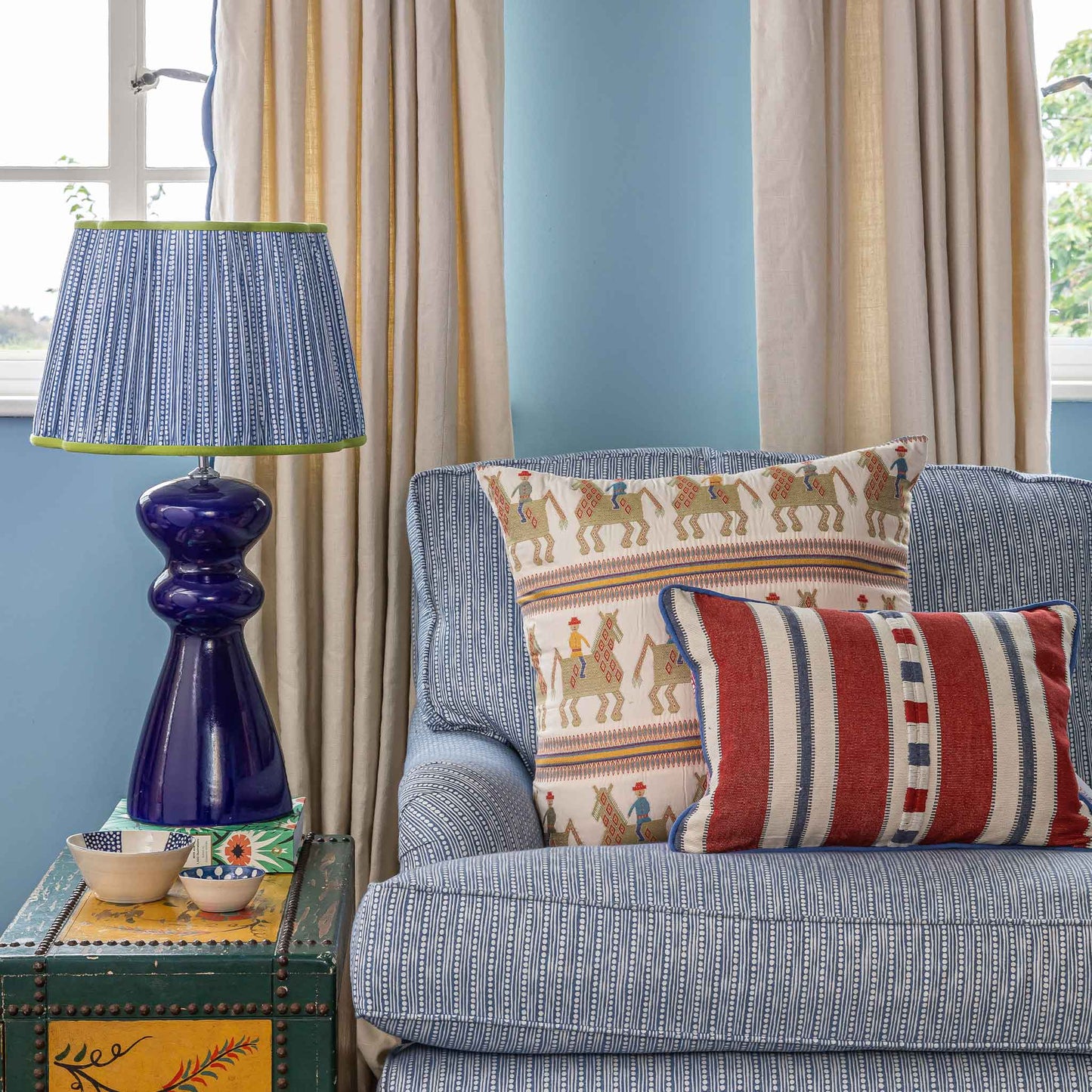 Caballo Yellow Multi Oversized Square Cushion