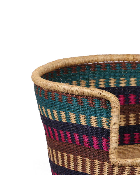 EHI: Aqua, Pink and Brown Dog Basket - Large