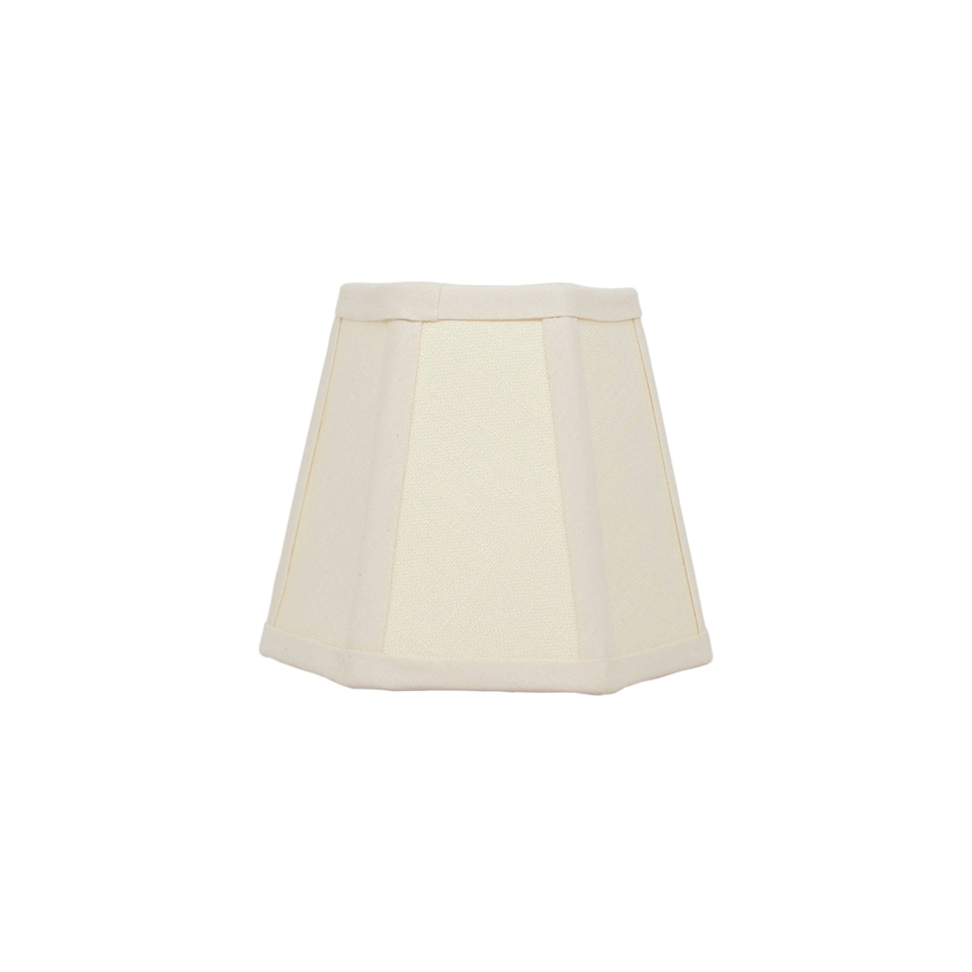 Hexagon Linen Lampshade, Cream Trim - Candle Shade (US)