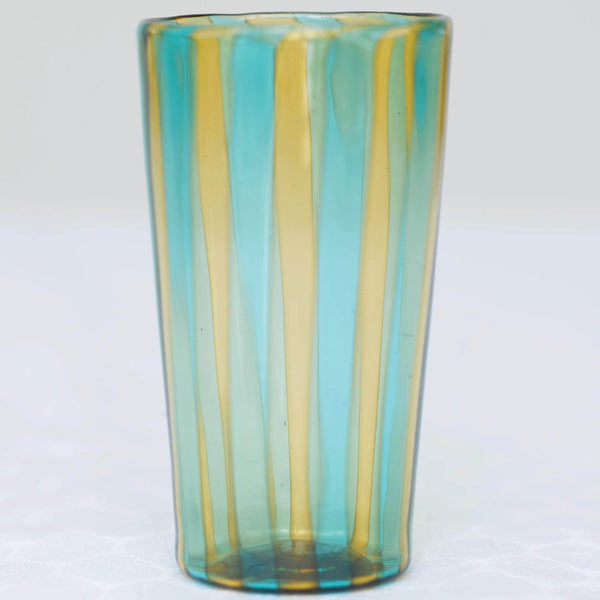 Augusta Glass Mustard-Aquamarine