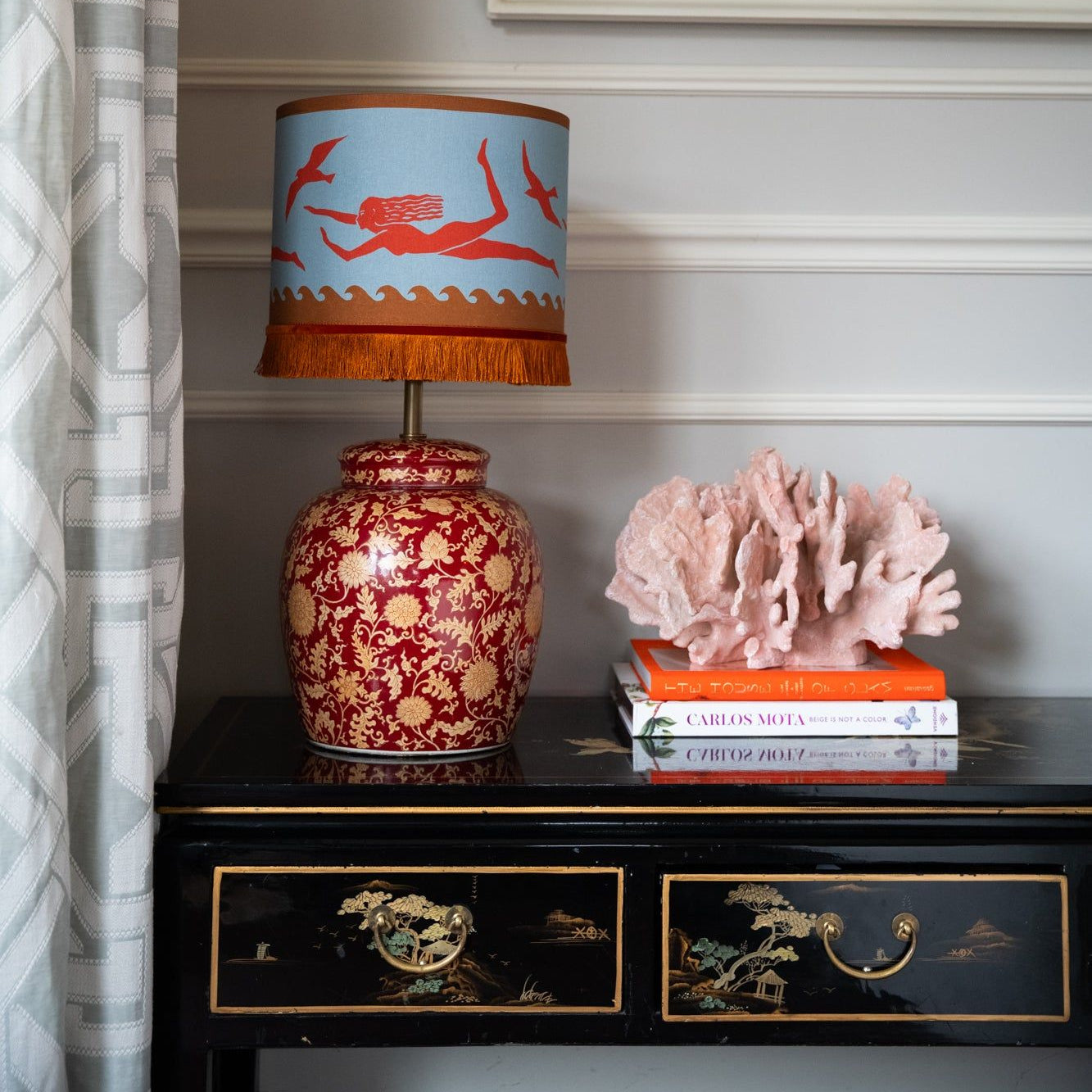 Palais x Hôtel Magique Lampshade Thalassa Smokey Blue & Coral