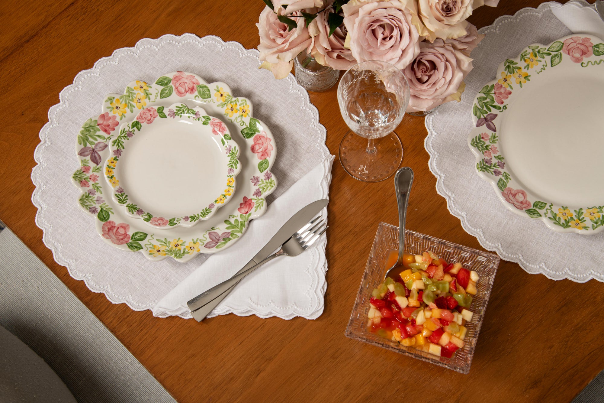 Flores Hand-Painted Dinner Plate (Set of 2)