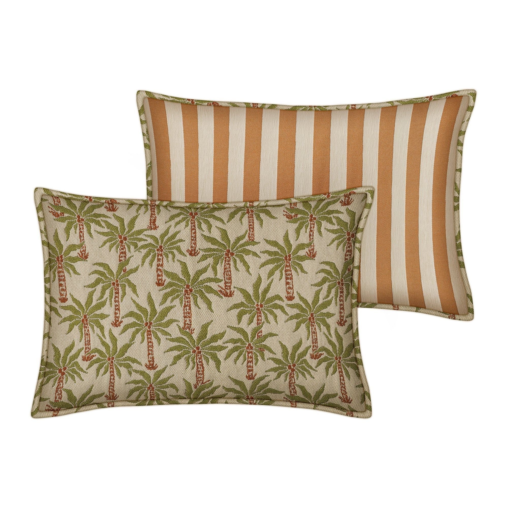 Double sided cushion Laura Olive & Spice x Jackie Caramel & Ecru