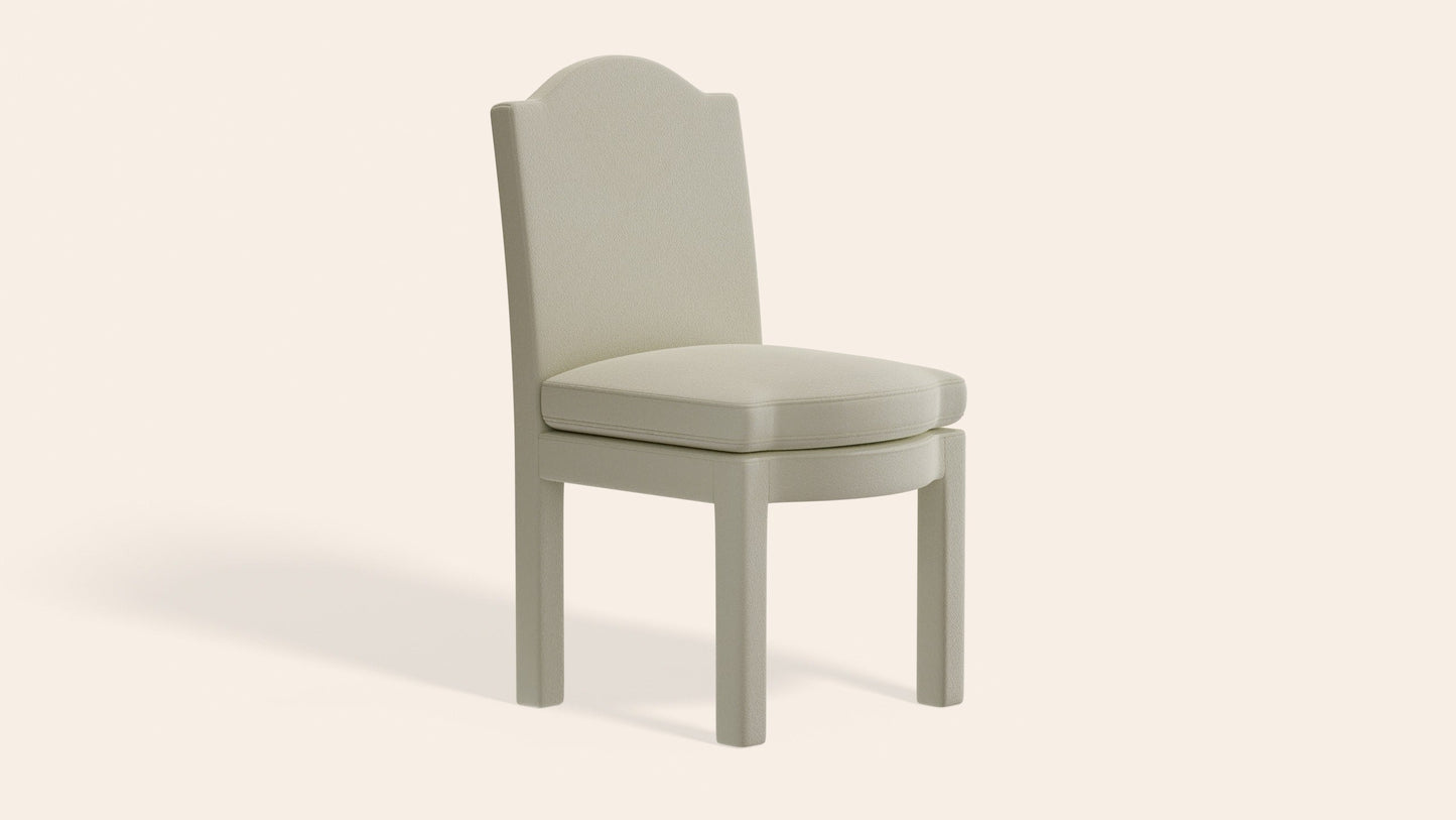 Pair of Leo Dining Chairs, Nougat Boucle