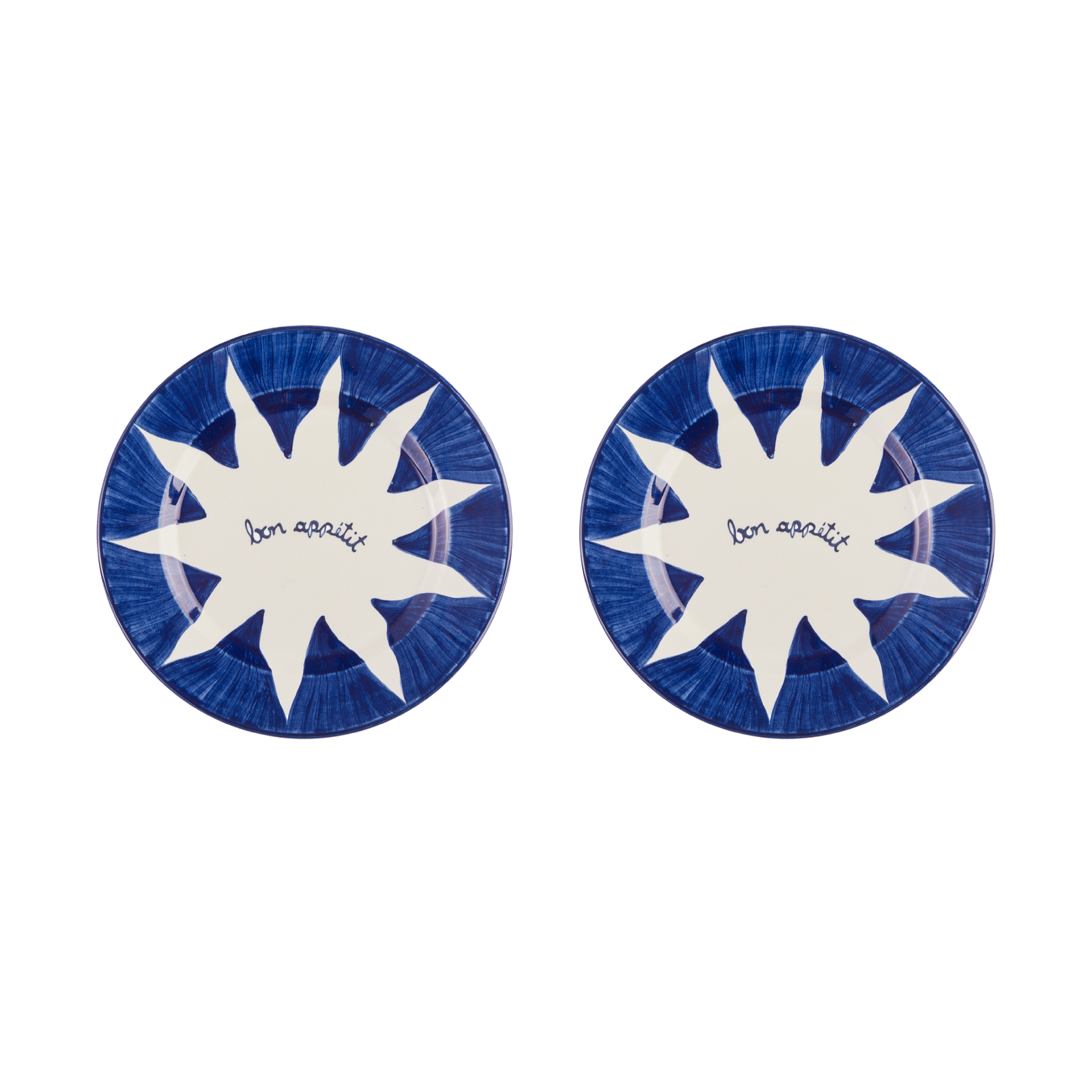 Soleil Blue Dessert Plates Set-Of-Two