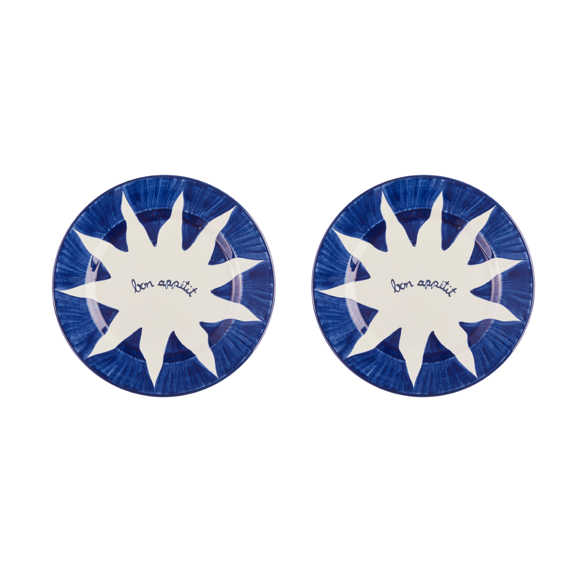 Soleil Blue Dessert Plates Set-Of-Two