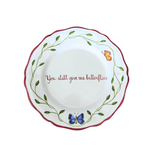 Sveva's Home Ceramic "You Still Give Me Butterflies" Plate Set of 4