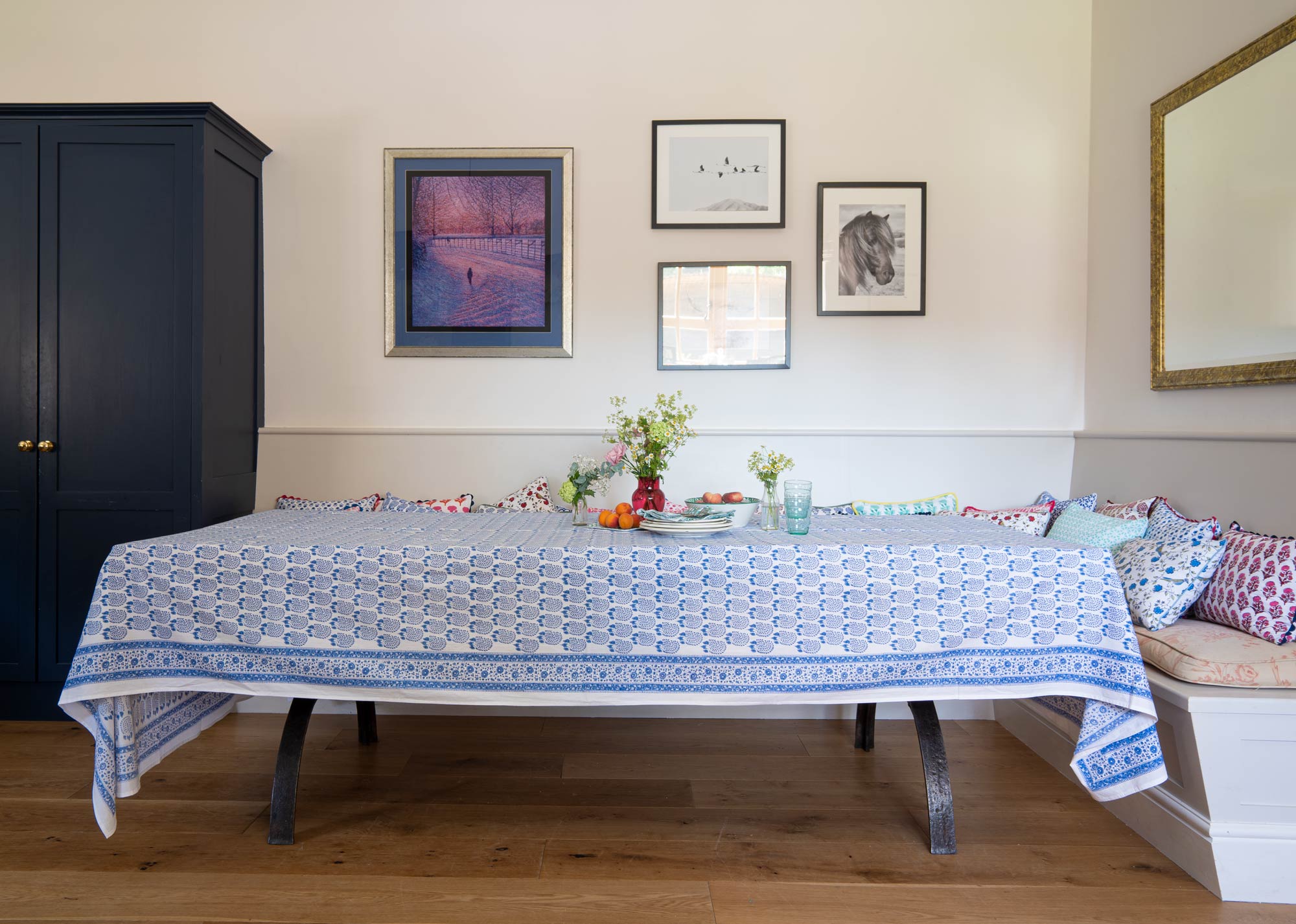 Bumble Tablecloth in Blue
