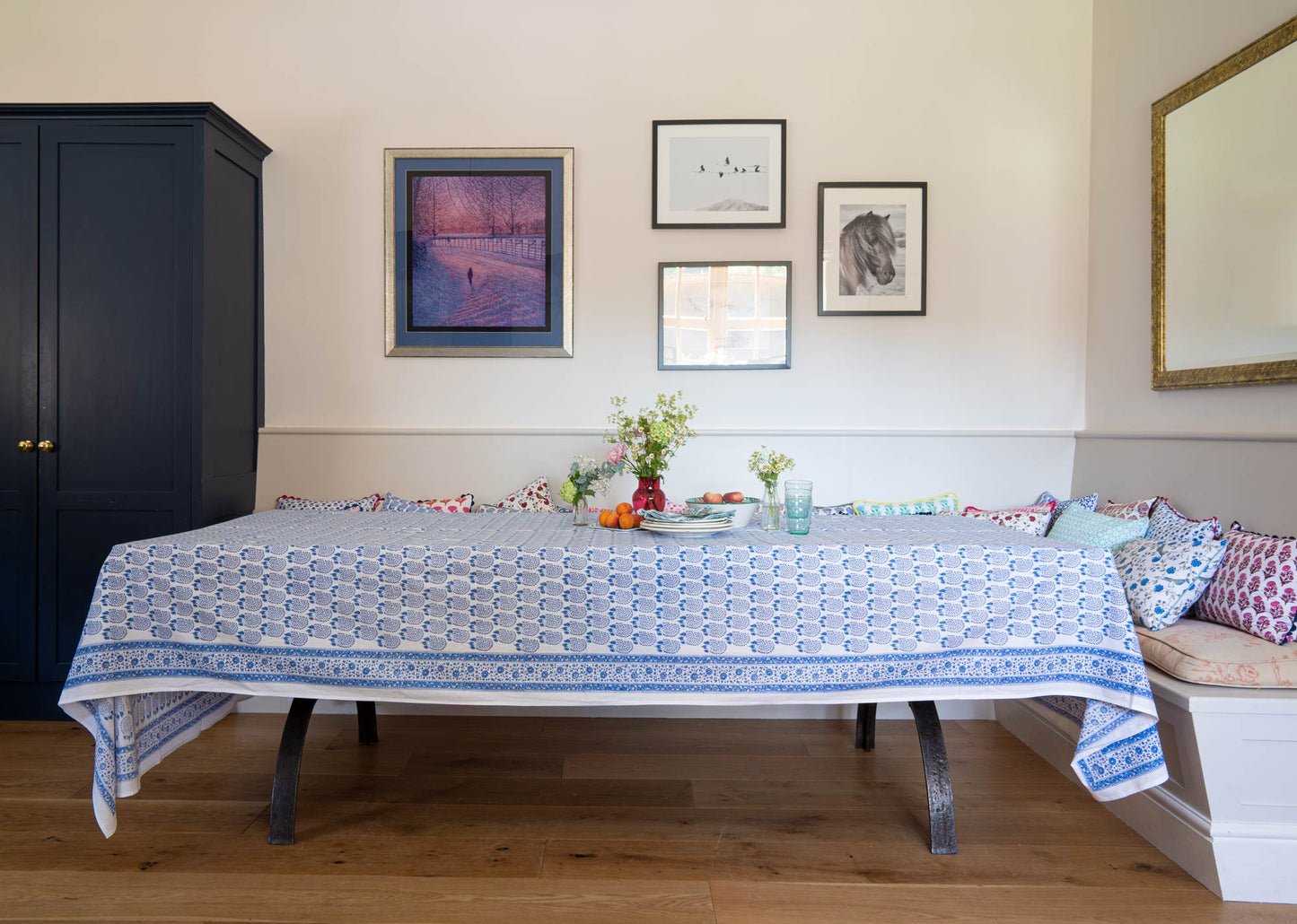 Bumble Tablecloth in Blue