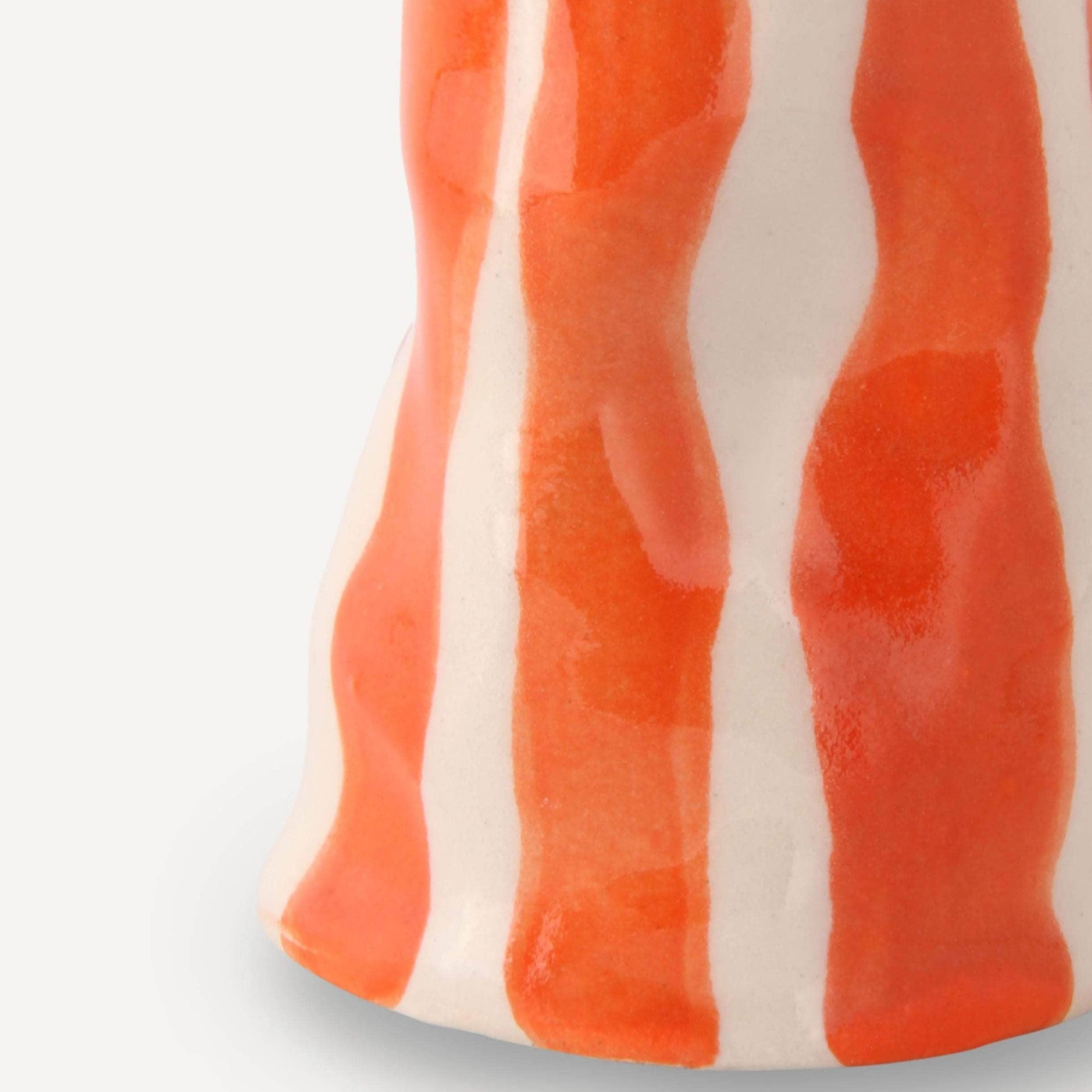 Flame Orange Candy Stripe Candle Holder