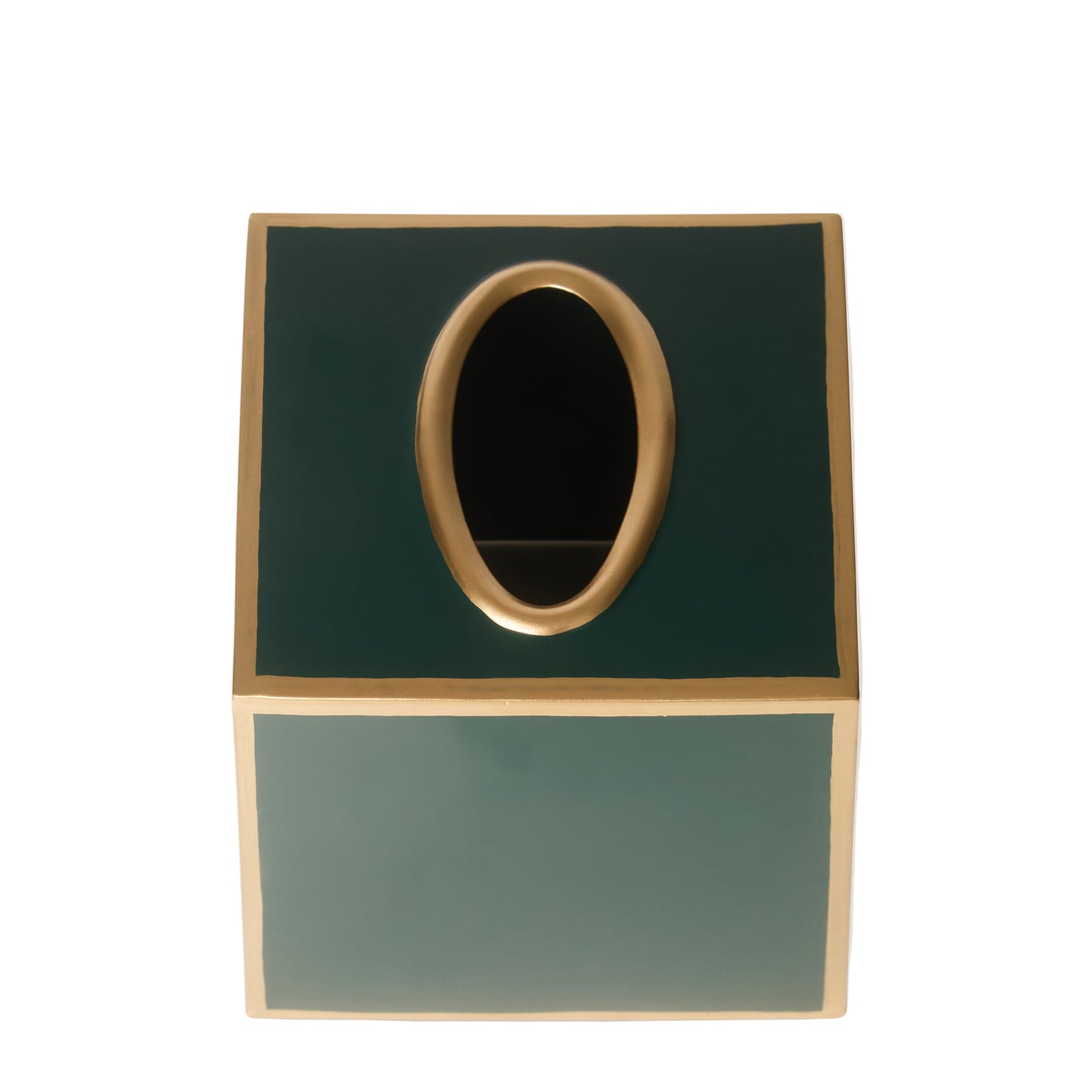 Tissue Box Cover | Forest Green & Gold