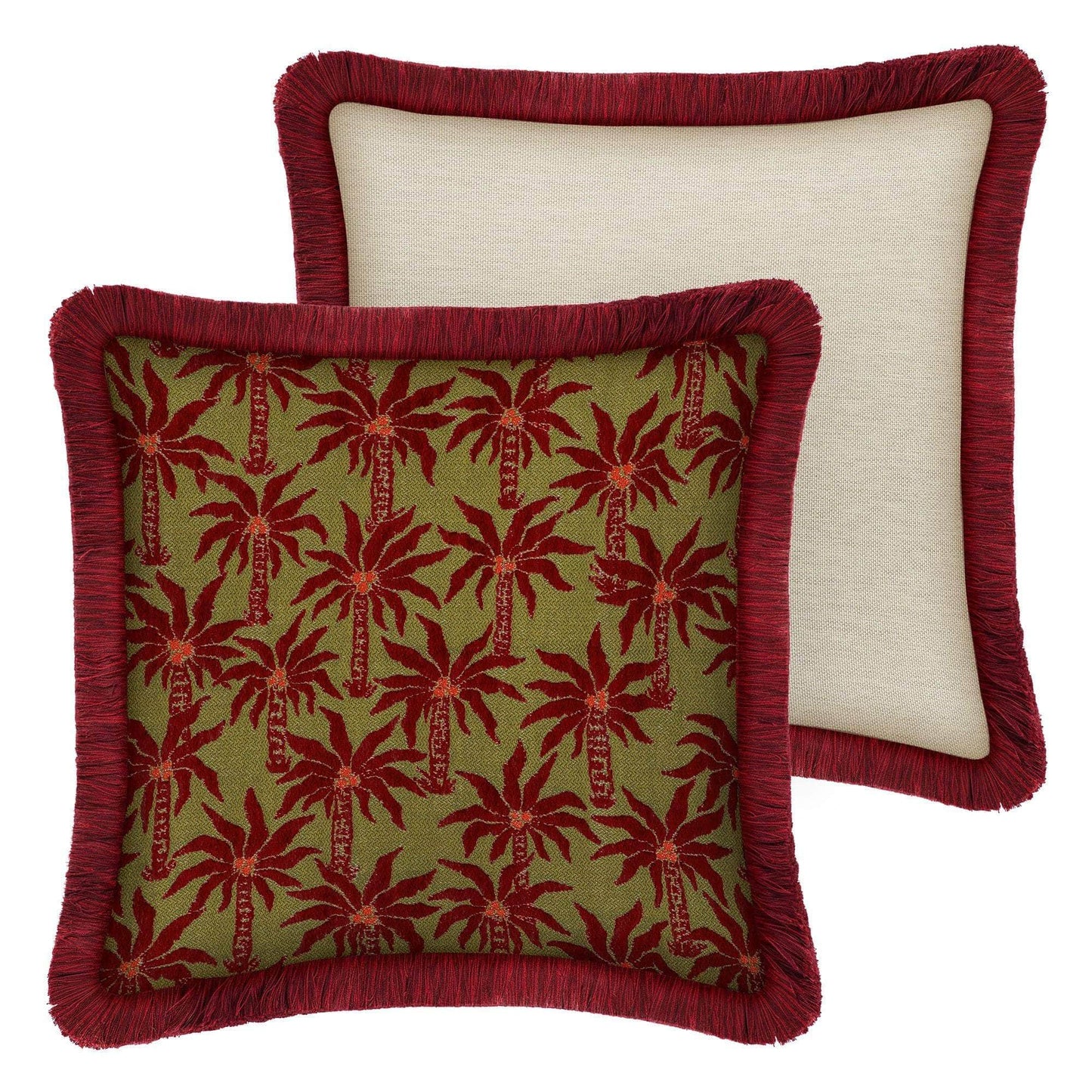 Cushion Laura Olive & Bordeaux