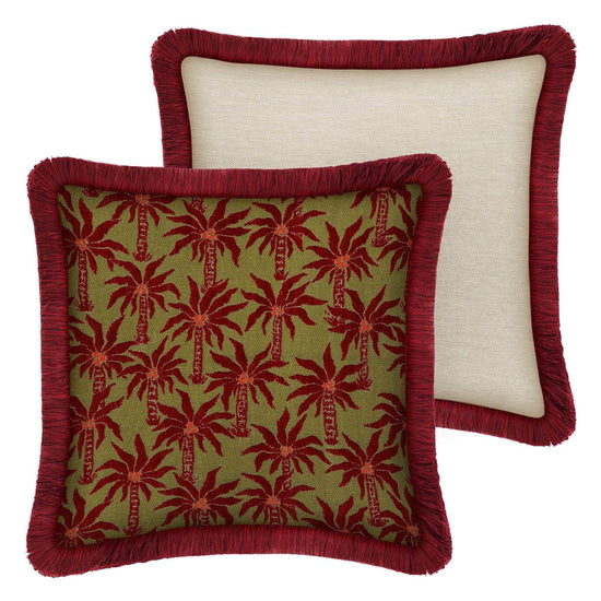 Cushion Laura Olive & Bordeaux