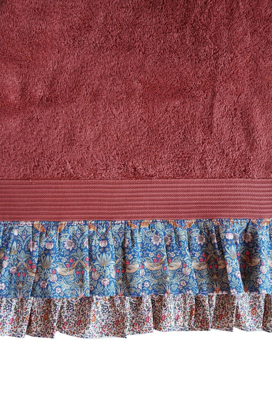 Ruffle Edge Towel made with Liberty Fabric STRAWBERRY THIEF & KATIE & MILLIE