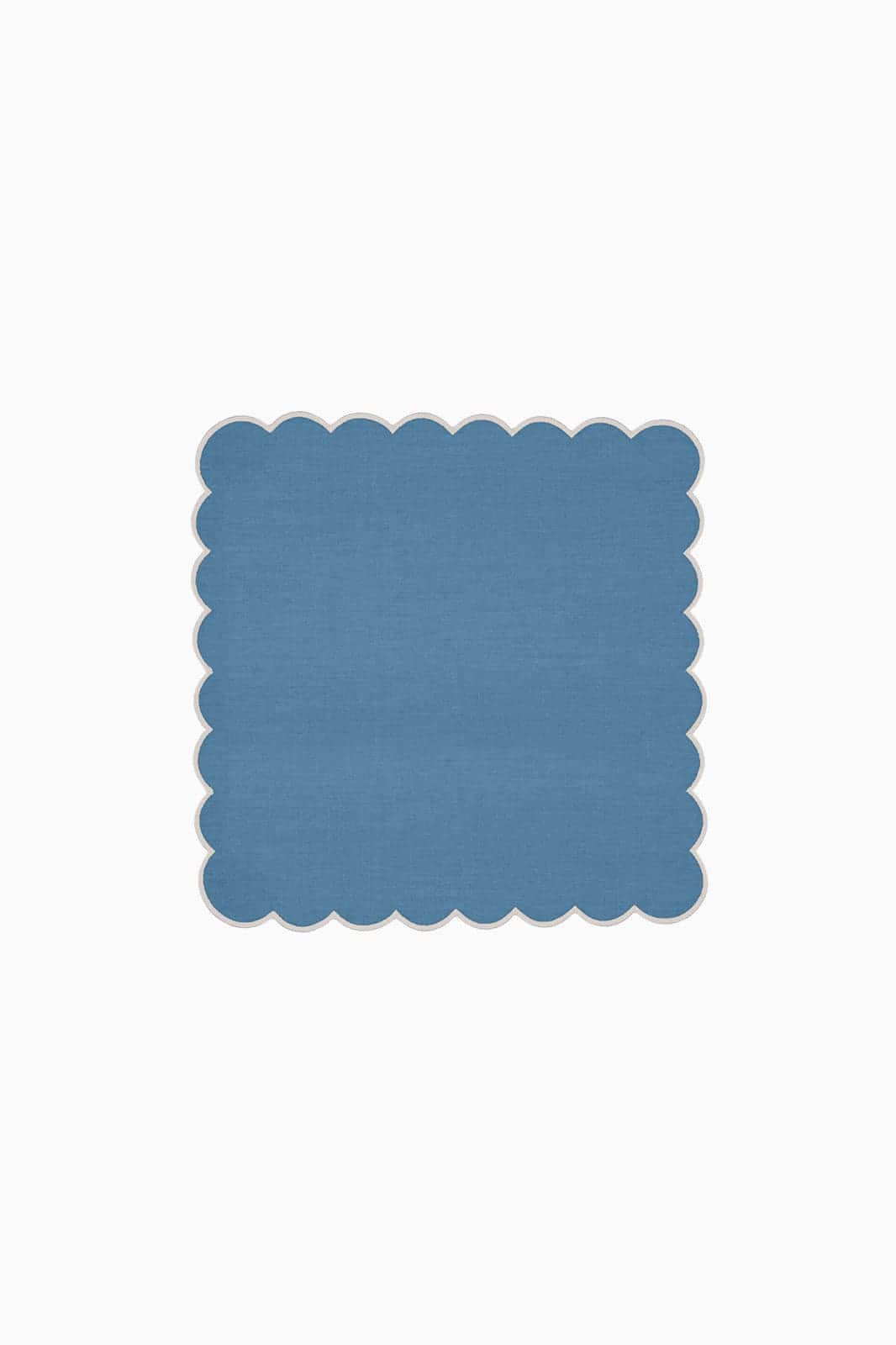 Zero-Waste Scalloped Linen Napkins Poppy Blue - Set of 2